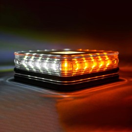 MS75AC Permanent Mount Amber/White LED Mini Beacon - 10 Flash Patterns