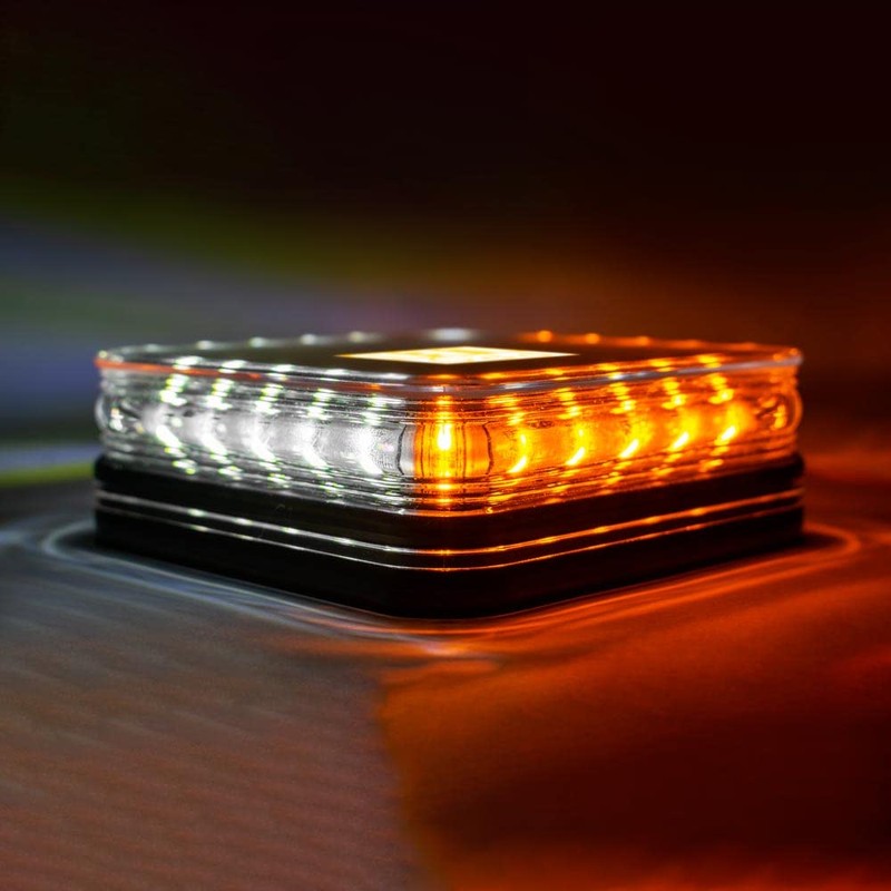 MS75AC Permanent Mount Amber/White LED Mini Beacon - 10 Flash