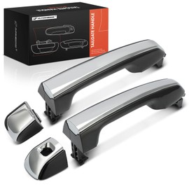 A-Premium Front Driver and Passenger Side Exterior Door Handle with Keyhole Compatible with Toyota 4Runner 2010-2024 & Lexus GX460 2010-2021, Black & Chrome