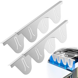 Stainless Steel Stove Gap Covers, Stove Gap Guard, Heat Resistant, Easy to Clean, Fits Stove & Countertop Gaps, Adjustable Length 13.8" to 27.5", Width 0.79"(Silver)