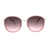 Womens Mod Elegant Double Rim Round Designer Sunglasses Gold Pink
