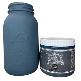 Chalky Chicks Chalk Finish Paint | Deep Blue Matte | Wood Furniture Paint No Sanding | For Furniture & Cabinet Restoration, Home Decor Makeovers, Mason Jars & DIY Crafts | 16 oz | Denali
