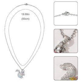 TNSRAY Squirrel Chains Necklace with Crystal, Birthday Gift, Cute Squirrel Necklace for Girls, Squirrel Pendant, for Children, Girls, Women, Women, Metal, No Gemstone