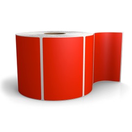 3” X 2" Direct Thermal Perforated Stickers Labels for Barcodes, Address, Small Business Labeling, Inventory and Color Coding - Compatible with Zebra, Rollo, Munbyn, and More (1 ROLL, RED)