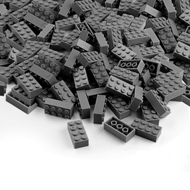 Feleph 2 x 4 Building Blocks, 320 Pieces, Classic Bricks Set, Dark Grey for Children, Basic Parts, Building Kit, Creative Play Blocks, Toy Accessories 3001 (Dark Grey)