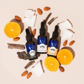 Aura Naturals Aura Naturals Beard Oil for Men - Pack of 3 Scented Beard Oils Set with Cedarwood, Orange, and Almond & Coconut (30ml each) C For Care, Thickness, & Growth with Natural Softener Properties
