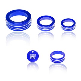 BORUIEN for 2025 Ford Bronco Sport (NOT FIT Bronco) Accessories Interior Center Consoles AC Headlight Volume 4WD Wheel Drive Gear Shift Switch Knob Cover Aluminum Alloy 5Pcs (Blue, 2025+ Bronco Sport)