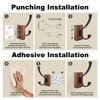 LECHYN 4 Pack Wooden Wall Hooks for Hanging, Adhesive Mounted