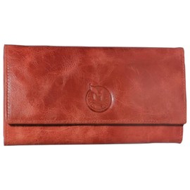 Women's Genuine Leather Bi-fold Long Wallet/Clutch (Pink)