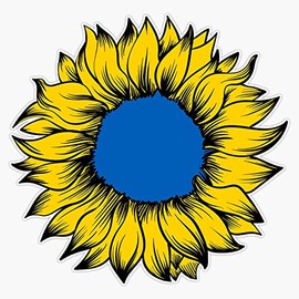 Sunflower Ukraine Support Ukraine Freedom Emblem of Ukraine Ukraine Support Stand with Ukraine Seller Political Love Bumper Sticker Vinyl Decal 5"