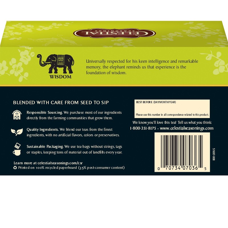 Celestial Seasonings Green Tea, Antioxidant, 20 Count