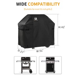 SUPJOYES Gas Grill Cover for Weber Spirit II 310, 51 Inch BBQ Grill Covers, Heavy Duty Waterproof Barbecue Accessories