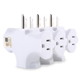 [UL Listed] Cable Matters 3-Pack 3 Way Plug Adapter 15A 1875W, 3 Prong 3 Outlet Adapter, Power Splitter Plug Outlet, 3 Way Electrical Splitter, White