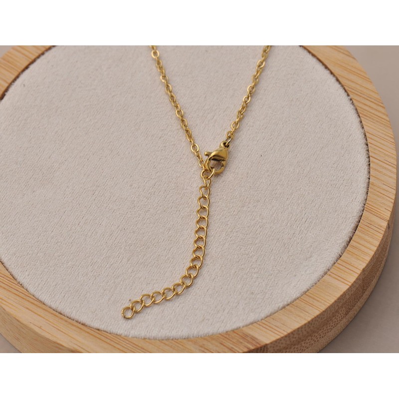 Aoloshow Justin Heart Name Necklace Women 18k Gold Plated Stainless