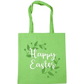 Hippowarehouse Happy Easter Tote Shopping Gym Beach Bag 42cm x38cm, 10 litres