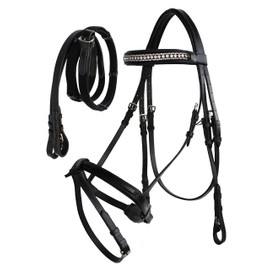 CHALLENGER English All-Purpose Trail Pleasure Leather Bridle Reins 805EB07