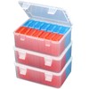 Mathtoxyz Small Bead Organizers(Red, Blue), 45 Pieces Plastic Storage Cases