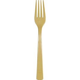 Unique Gold Solid Plastic Forks (18ct) - Durable & Elegant Party Cutlery - Perfect For Parties, Picnics & Every Occasion