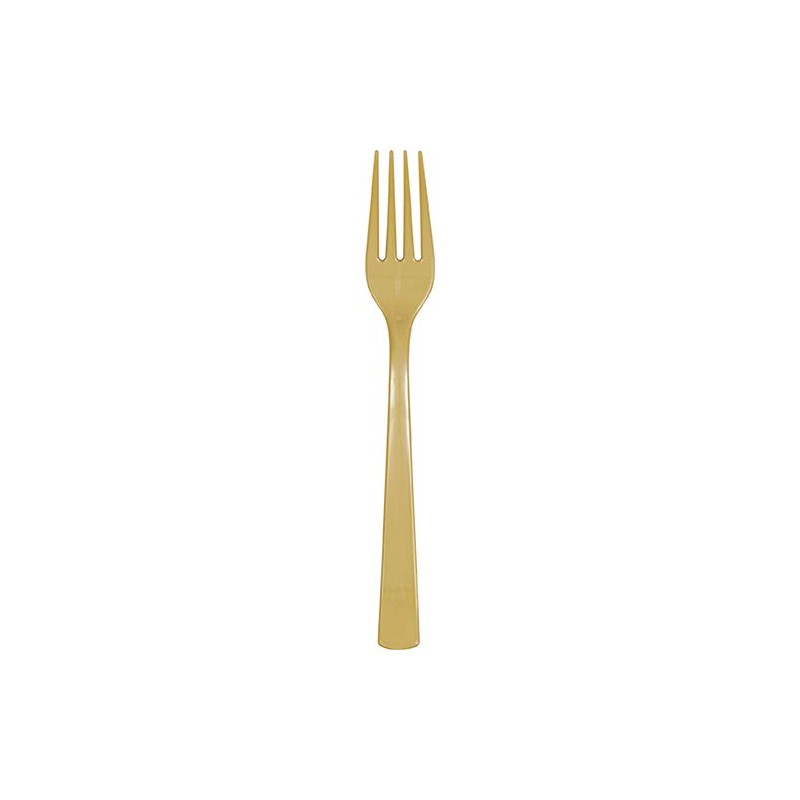 Unique Gold Solid Plastic Forks (18ct) - Durable & Elegant
