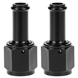 QWORK 6AN Female to 3/8" Barb Hose Fitting Straight Swivel, 2 Pack, Aluminum with 37 Degree Flare Seal