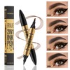 Eyebrow Pencil with 4 Micro Fork Tips, 2-in-1 Liquid Eyeliner,