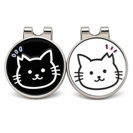 【Invoice System Compliant】Golf Marker, Shelter Cat, Toy Poodle, Cute, Perfect for Gifts, Stylish, Magnetic Hat Clip, 2-Piece Set (Shelter Cat)