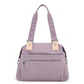 JIANLINST Women's Tote Bag with Zipper Large Capacity Multi-pocket Shoulder Handbags for Ladies Casual Shopping Work Bag Light purple