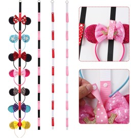 Nuolich 4Pcs Mouse Ears Headband Holder Polka Dot Vertical Organizer Hanging Wall Display Decor Hair Accessories Holder