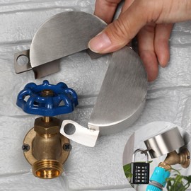 Outdoor Faucet Lock System -Gate Valve LockoutDevice -Stainless Steel Prevent Water Theft by Cover and Code Lock,Stop Unauthorized Water use and Vandalism,Faucet Protection Cover (Password Lock）