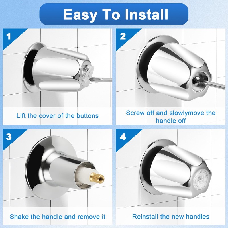 Tub Shower Trim Kit, Chrome Shower Knob 3 Piece and