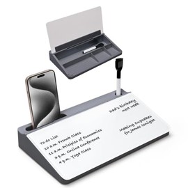 Varhomax Glass Desk Buddy Whiteboard with Storage