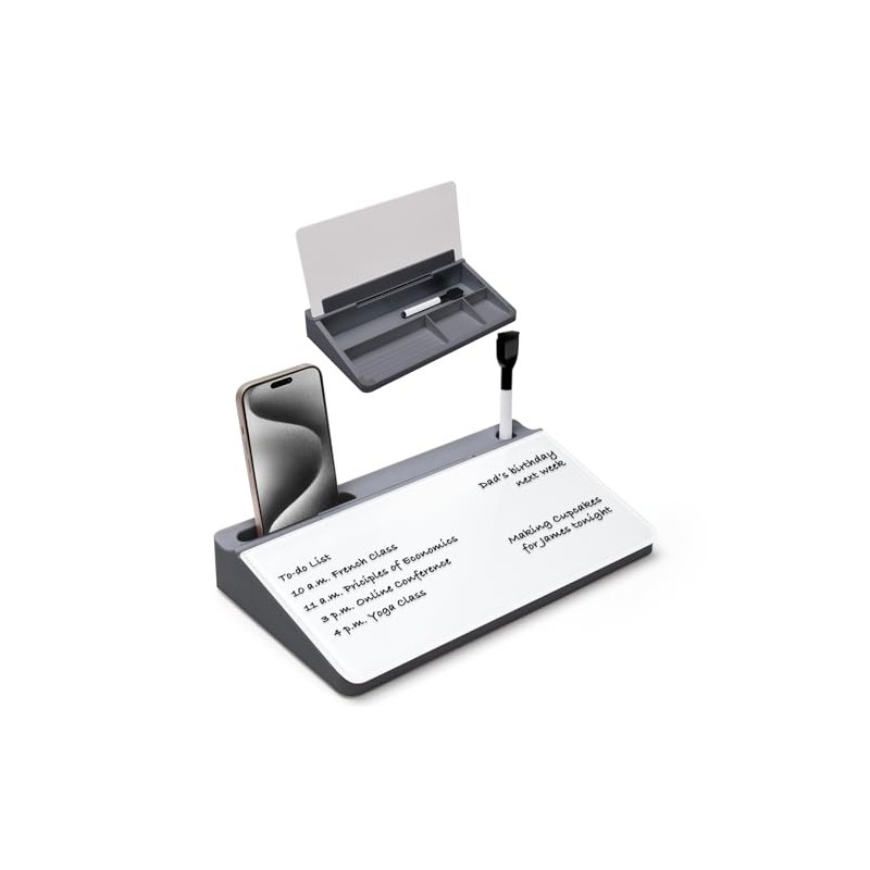 Varhomax Glass Desk Buddy Whiteboard with Storage