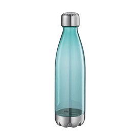 cilio Elegant Green Transparent Drinking Bottle, 700 ml, Tritan/Stainless Steel Satined, BPA-Free, Suitable for Carbonated Drinks, Break- and Leak-Proof, with Screw Cap, Drinks up to 50 °C