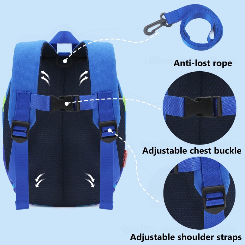 Cosyres Toddler Dinosaur Baby Backpack with Reins, Kids Bag Safety