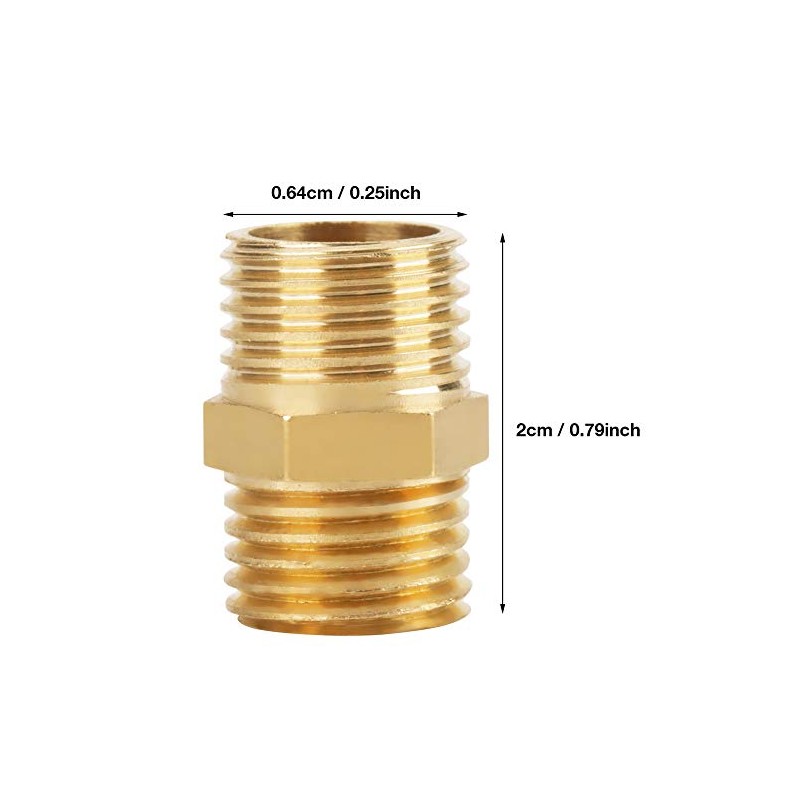 10 Pieces 1/4 BSP to 1/4 BSP Male Thread Brass