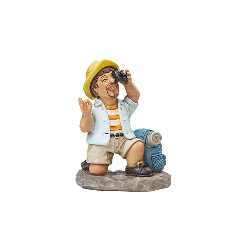 Hobbyfun Tourist with Backpack Kneeling Figure Decoration 8 cm Miniature