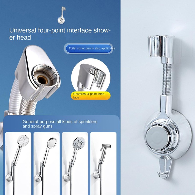 Shower Head Showerhead Holder Bracket Suction Cup Wall Mount Adjustable