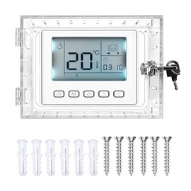 Thermostat Lock Box,Clear Thermostat Cover with Lock,PC Wall Thermostat Lockbox Large Thermostat Guard for Wall,AC Thermostat Lock Box Cover with Key Fit Thermostat 6.5" x 4" x 2" or Smaller