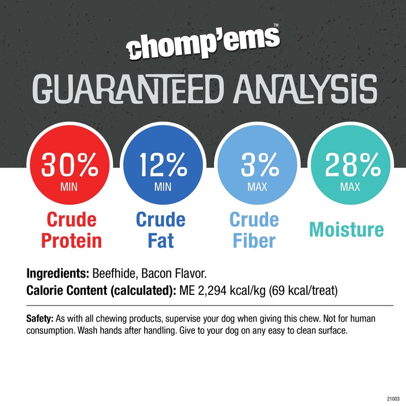 CHOMP 'EMS Purehide Chews - Slow Roasted Naturally Delicious Rawhide