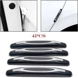 MASO 4X Car Door Edge Protective Strips Bumper Guard Anti-collision Protector Black Rubber