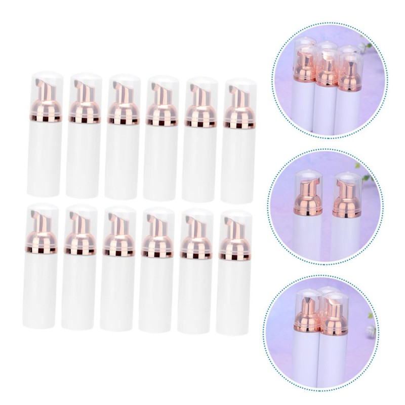 SAFIGLE 12Pcs Refillable Foaming Bottles Portable Facial Cleanser Dispenser with