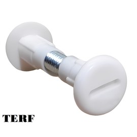 TERF® Cabinet Connecting Jointing Binding Post Screw Bolt M6 (6mm) Steel Threaded Furniture Cabinet Fixing Connector Screw for Join Furniture Thickness 34mm to 40mm White - Pack of 10