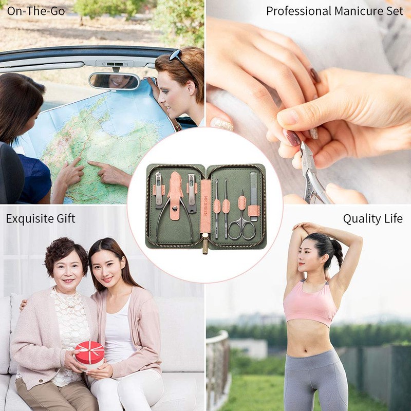 Manicure Pedicure Set, 7-piece Professional Nail Care Nail Clippers Case