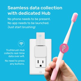 (New Model) Truthbrush PRO Tracker Hub Skin Bundle. Replaceable battery, 2 Minutes Beeper Timer. Track Brush Duration, Coverage. Free Smart Android iOS App. Ready to use (3 Tracker + 1 Hub, White)