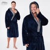 CityComfort Men's Bathrobe with Hood Super Soft Fleece Men's Dressing