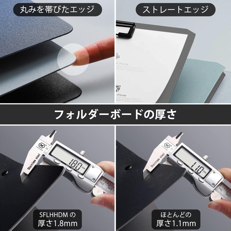 SFLHHDM Clip Holder, A4 Binder, Foldable, Clipboard, Thin, Easy to