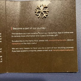 John Hardy SS Bamboo Snowflake Tie Tac Lapel Pin Original Pkg NEW