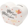 Money Box Heart Figurine Money Box Made of Stoneware