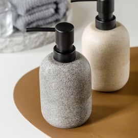 GalDal - Dispensador de jabón de manos gris, dispensador de loción de jabón para encimera de baño, dispensador de jabón para fregadero de cocina