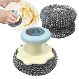 Küchenbürste zum Geschirrspülen, abnehmbarer Scheuerschwamm für Töpfe und Geschirr, Reinigungsbürste mit ergonomischem Griff und Griff für Spüle, Schüsseln und Tassen